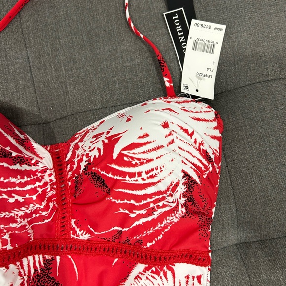 🇺🇸SALE🎈 LA BLANCA • Red and White One Piece Bathing Suit • size 6 - Picture 5 of 11